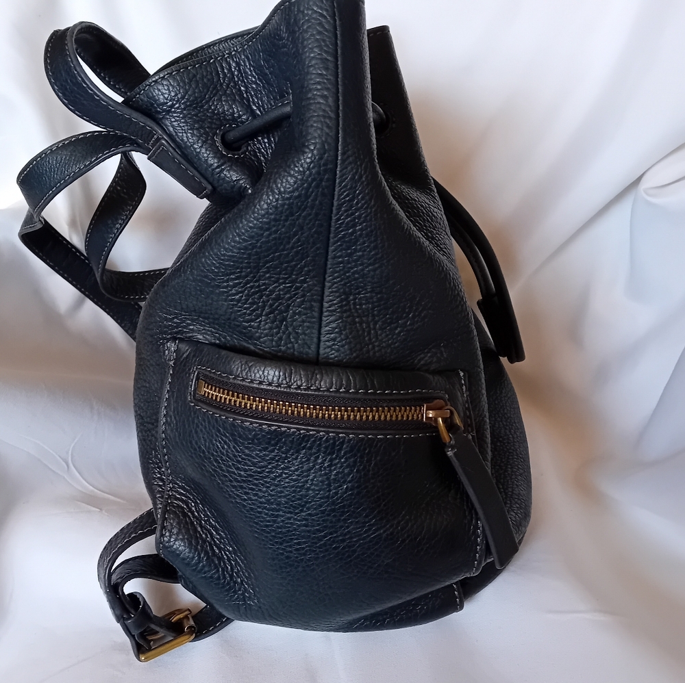 Fossil Black Leather Drawstring Backpack - Picture 3 of 16